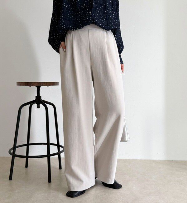 fredy emue「【セットアップ対応】パウダリーツイルイージーセミワイドパンツ」|チノ|