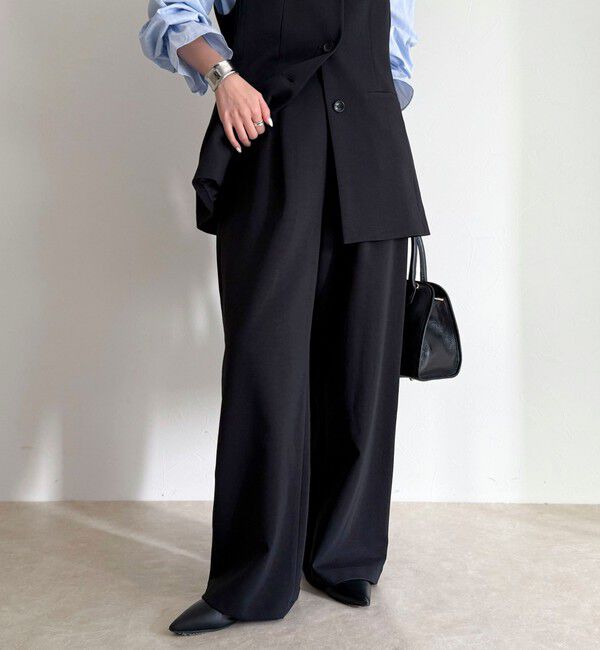 fredy emue「【セットアップ対応】パウダリーツイルイージーセミワイドパンツ」|チノ|