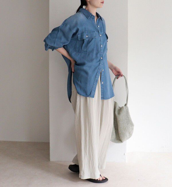 fredy emue「とろみデニムオーバーシャツ」|シャツ・ブラウス|