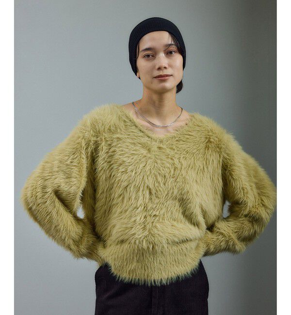 SALON adam et rope'「【WEB限定】ウォッシャブル前後2WAYシャギーニットプルオーバー」|ニット・セーター|