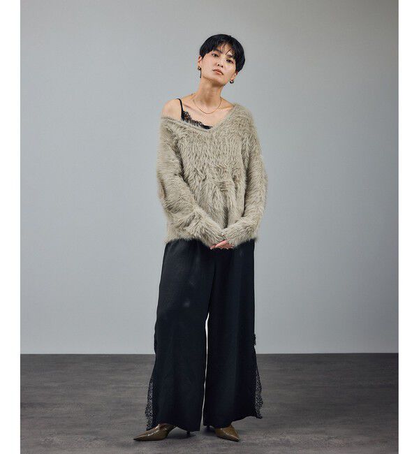 SALON adam et rope'「【WEB限定】ウォッシャブル前後2WAYシャギーニットプルオーバー」|ニット・セーター|