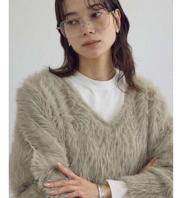 SALON adam et rope'「【WEB限定】ウォッシャブル前後2WAYシャギーニットプルオーバー」|ニット・セーター|