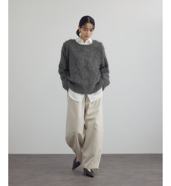 SALON adam et rope'「【WEB限定】ウォッシャブル前後2WAYシャギーニットプルオーバー」|ニット・セーター|