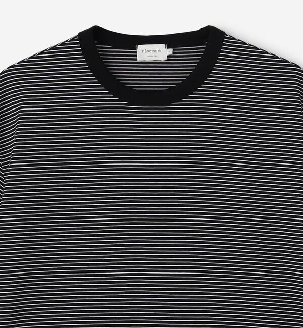 handvaerk「handvaerk | 60/2 クルーネック半袖Tシャツ STRIPE MEN」|Tシャツ・カットソー|