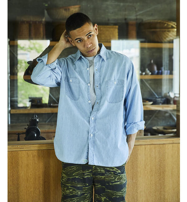  「orSlow | シャンブレー ワークシャツ MEN」|シャツ・ブラウス|