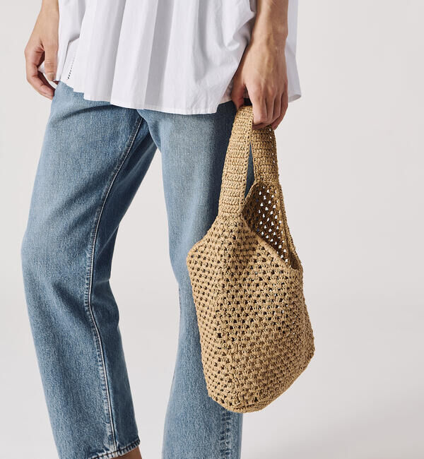  「INDIA INDUSTRY | ペーパーラフィア ショルダーバッグ WOMEN」|ショルダー・メッセンジャー|