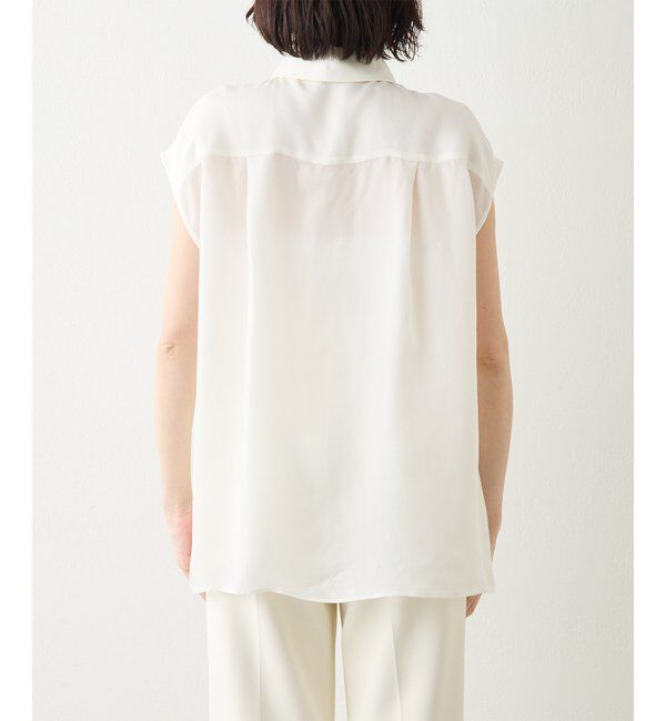 Drawing Numbers「【Drawing Numbers】キュプラノースリーブスリットブラウス」|シャツ・ブラウス|