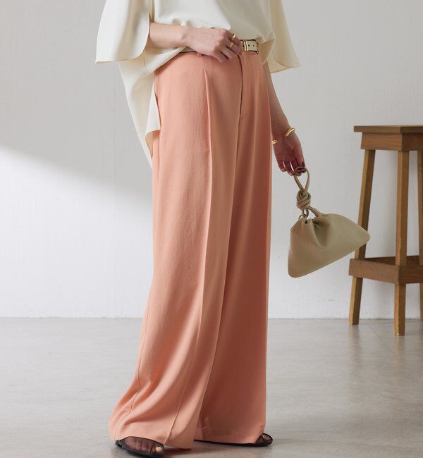  「《マイナス3kg見え/サイズ展開豊富》ジャージワイドパンツ」|スラックス|