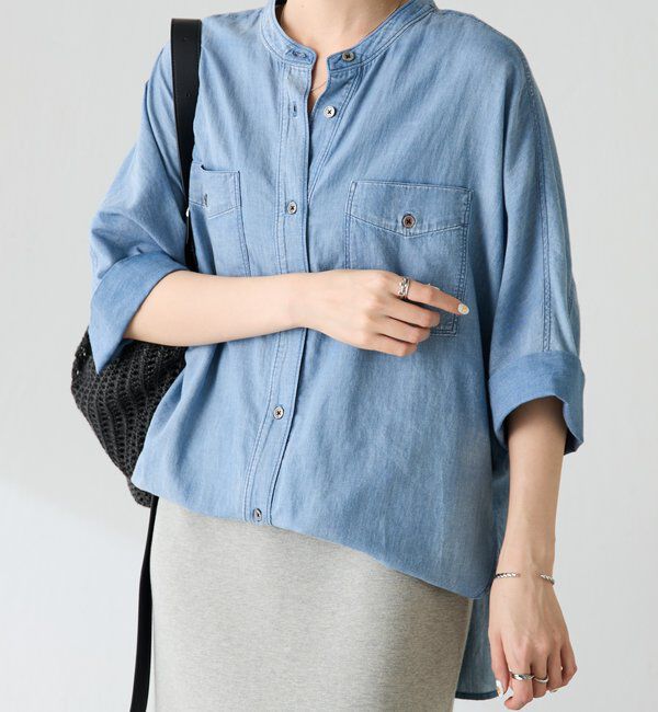  「Q.anos　ドルマンシアーデニムシャツ」|シャツ・ブラウス|