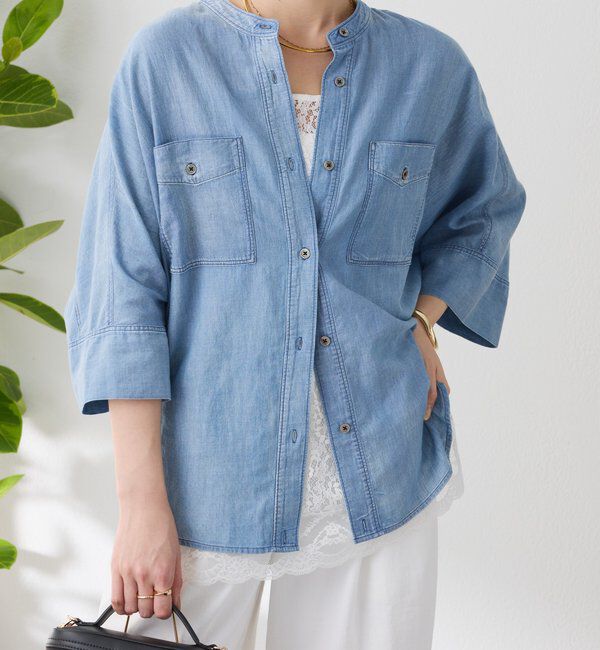  「Q.anos　ドルマンシアーデニムシャツ」|シャツ・ブラウス|