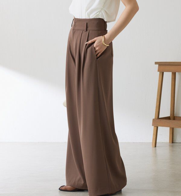  「《再入荷決定！SNSで人気》【Nuel/ヌエル】 2WAYハイウエストパンツ」|チノ|