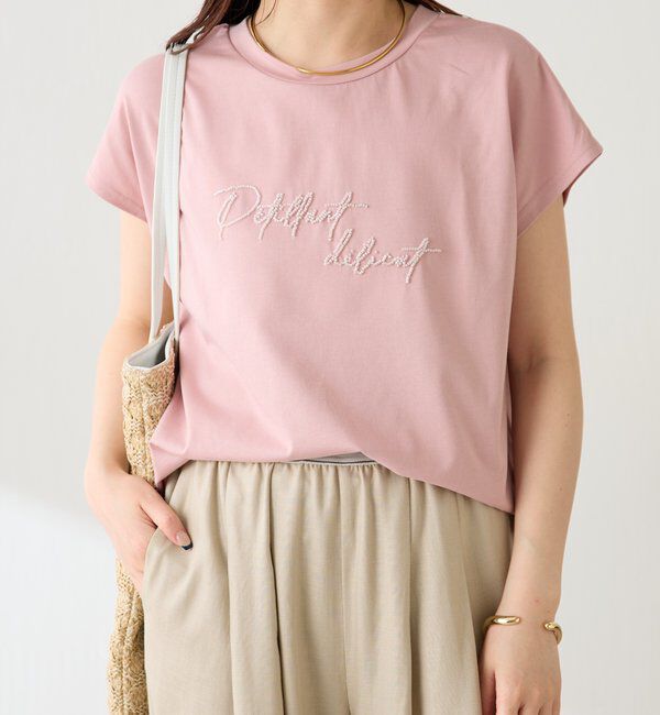  「ミニビーズロゴフレンチTシャツ」|Tシャツ・カットソー|