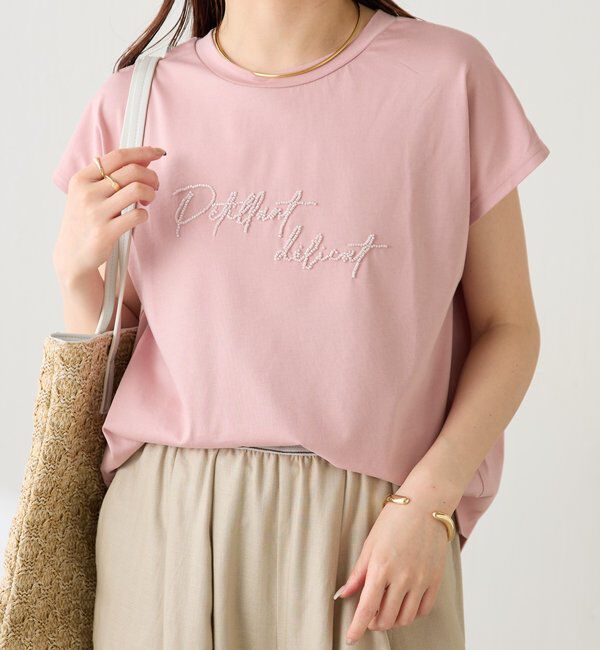  「ミニビーズロゴフレンチTシャツ」|Tシャツ・カットソー|