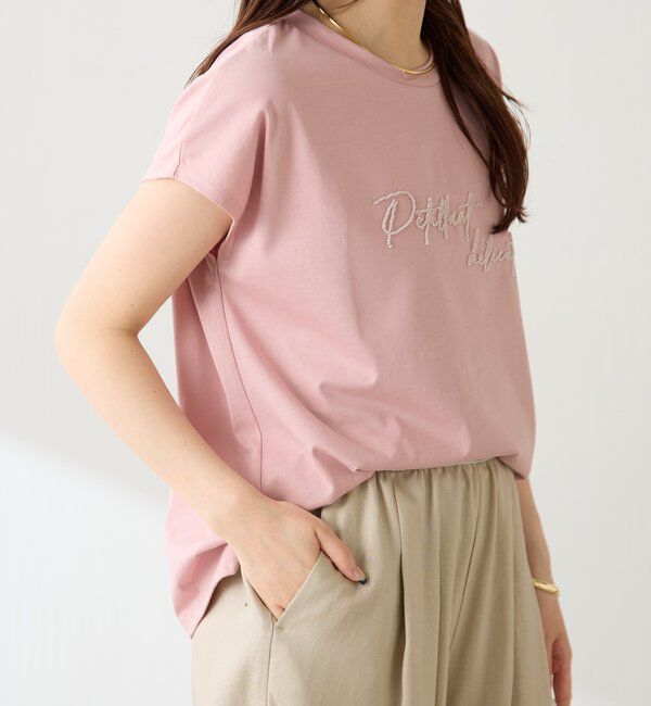  「ミニビーズロゴフレンチTシャツ」|Tシャツ・カットソー|