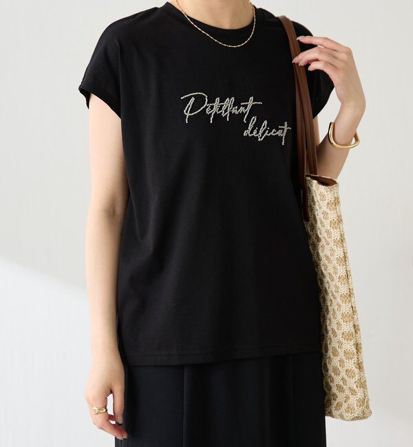  「ミニビーズロゴフレンチTシャツ」|Tシャツ・カットソー|