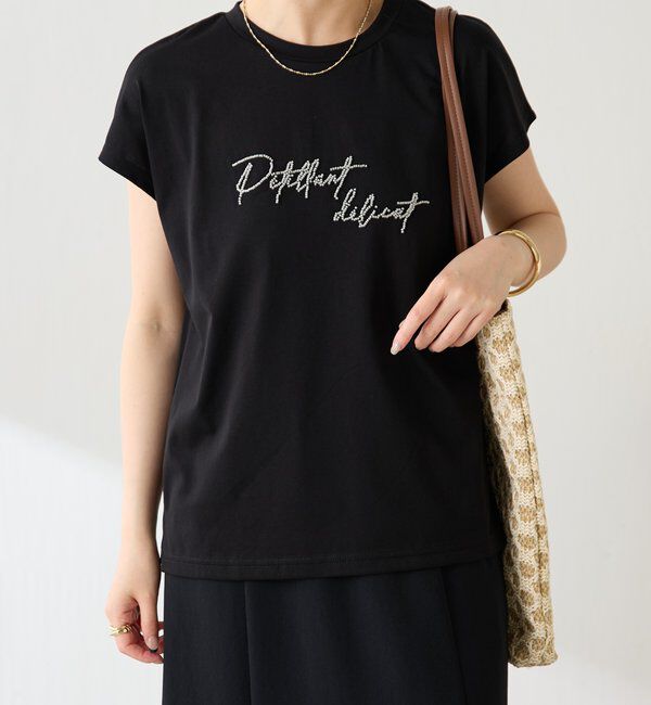  「ミニビーズロゴフレンチTシャツ」|Tシャツ・カットソー|