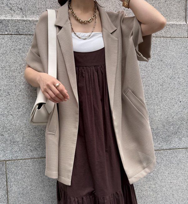  「メッシュ半袖ジャケット」|テーラードジャケット|