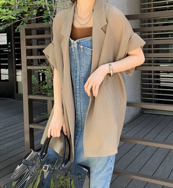  「メッシュ半袖ジャケット」|テーラードジャケット|