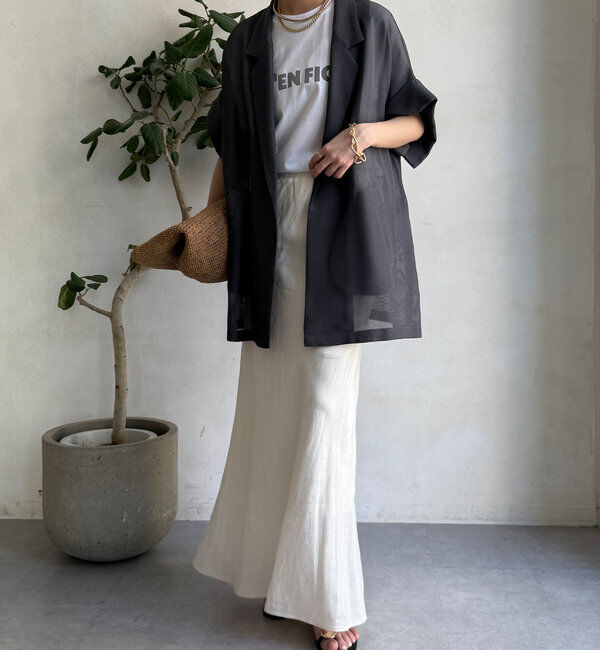  「メッシュ半袖ジャケット」|テーラードジャケット|