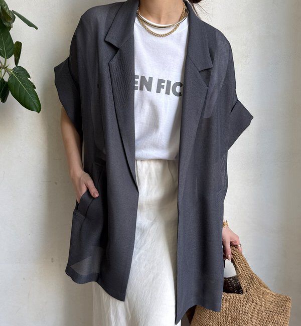  「メッシュ半袖ジャケット」|テーラードジャケット|