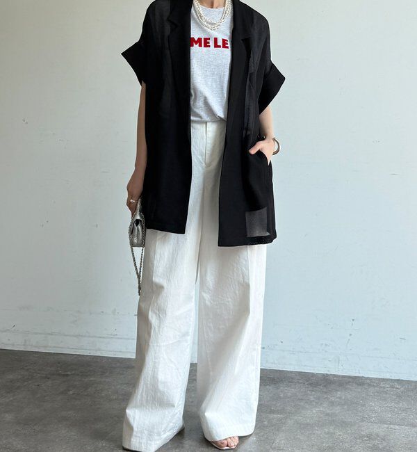  「メッシュ半袖ジャケット」|テーラードジャケット|