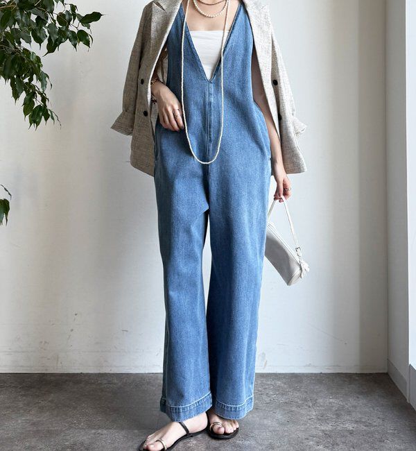  「【WEB限定】深Vサロペット」|ワンピース|