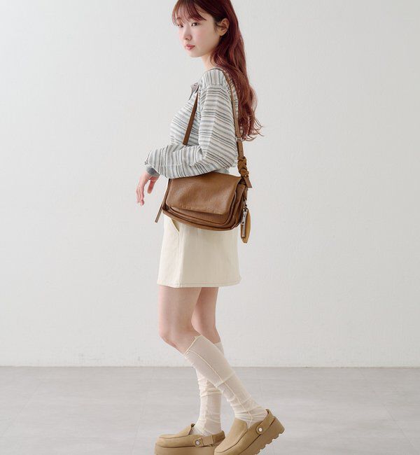  「ボーダーシアーポロニット」|ニット・セーター|