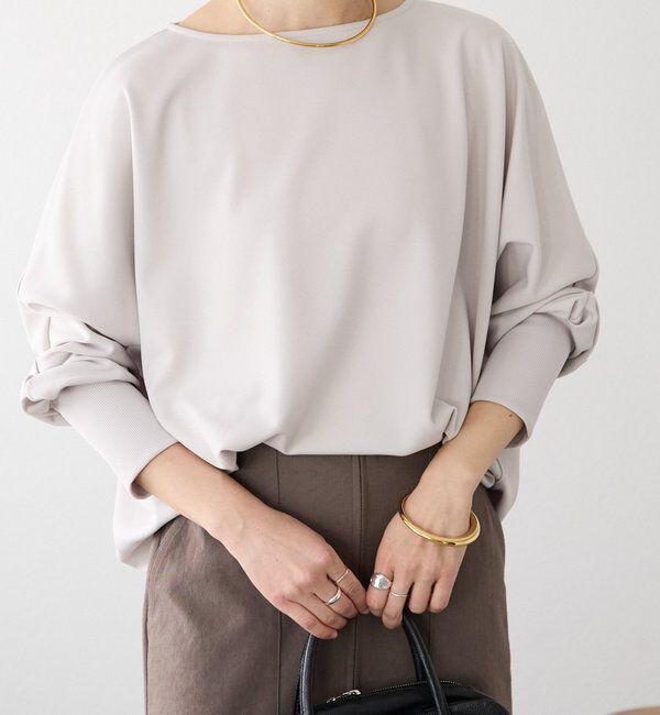  「【万能ブラウス】カットジョーゼットドルマンプルオーバー」|Tシャツ・カットソー|ベージュ