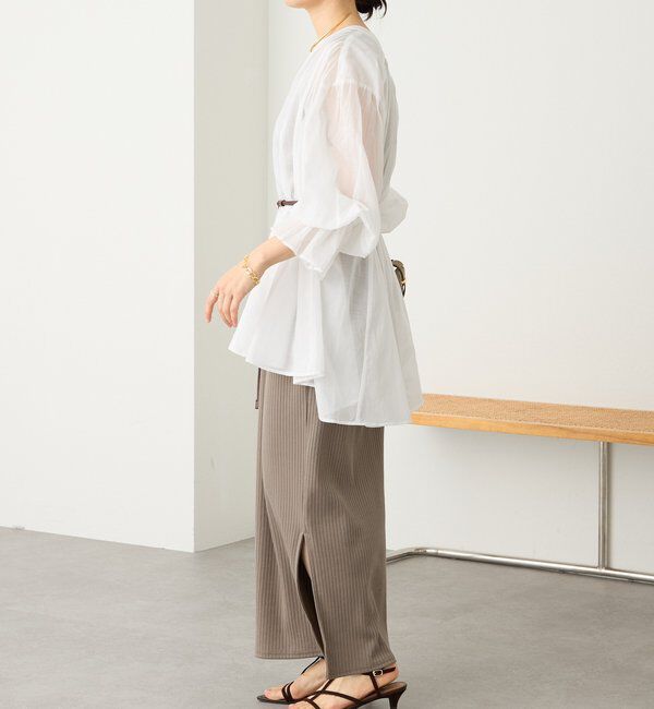  「予約【着映え】コットンペプラムギャザーブラウス」|シャツ・ブラウス|