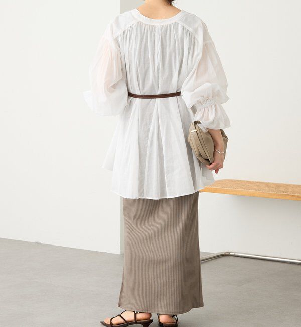  「予約【着映え】コットンペプラムギャザーブラウス」|シャツ・ブラウス|