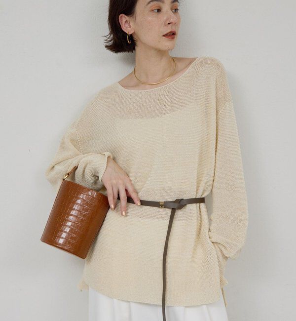  「ペーパーヤーンメッシュニット」|ニット・セーター|