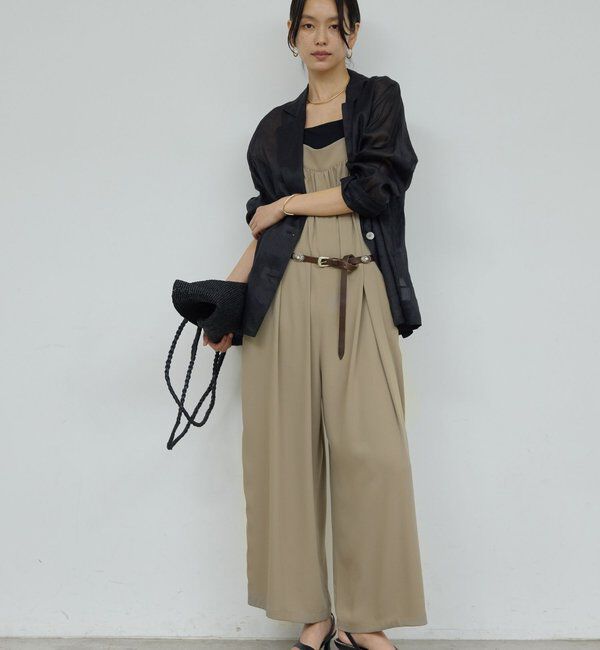  「ギャザーオールインワン」|ワンピース|ベージュ