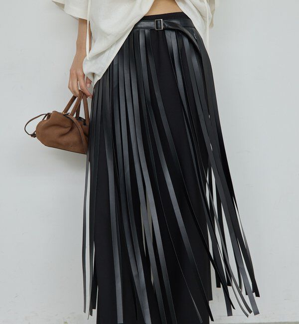  「レザーフリンジスカート」|スカート|