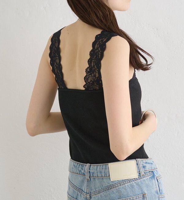  「パット付きVレースタンクトップ」|キャミソール|