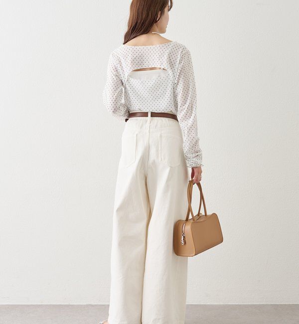  「ベルト付きカーブワイドデニム」|デニム|