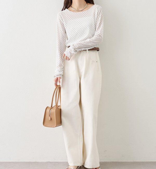  「ベルト付きカーブワイドデニム」|デニム|