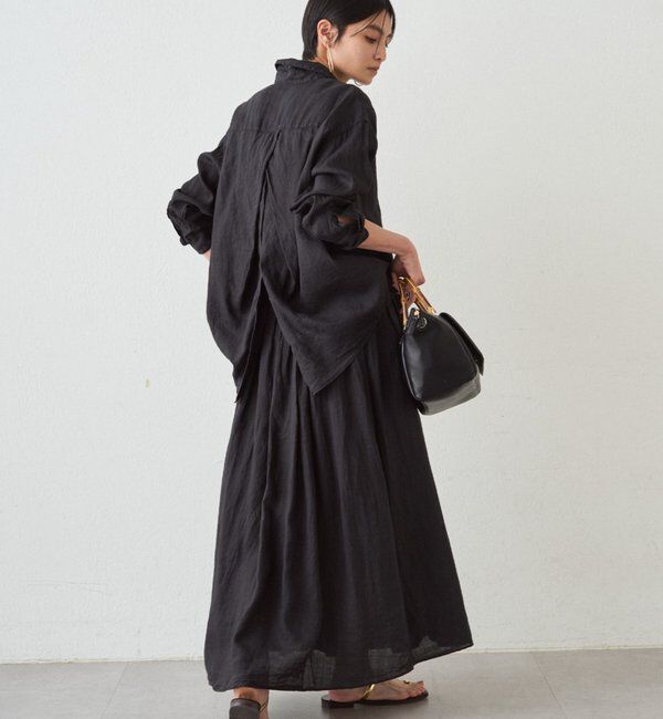  「リネンタックギャザースカート」|スカート|