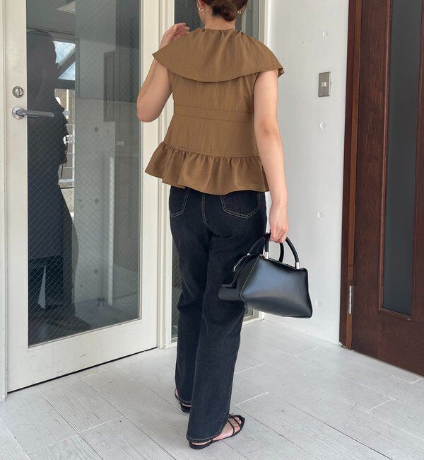  「【新色ピンク】フリルカラーブラウス」|シャツ・ブラウス|