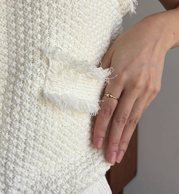  「ツイードライクフリンジベスト」|ニット・セーター|