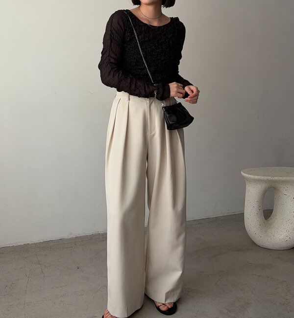  「【前後2WAY】シアーバブルブラウス」|シャツ・ブラウス|