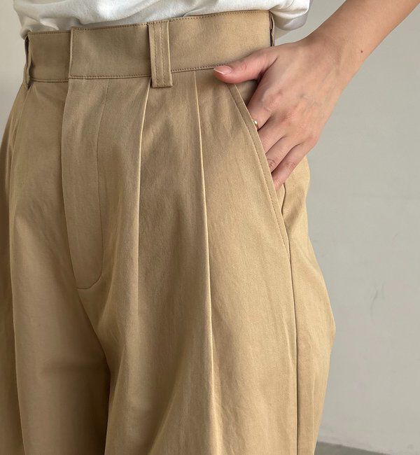  「【腰回りカバー/低身長サイズあり】2タックチノパン」|チノ|