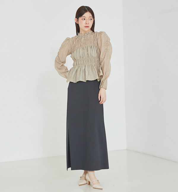 SELFIST「シャーリングペプラムブラウス」|シャツ・ブラウス|