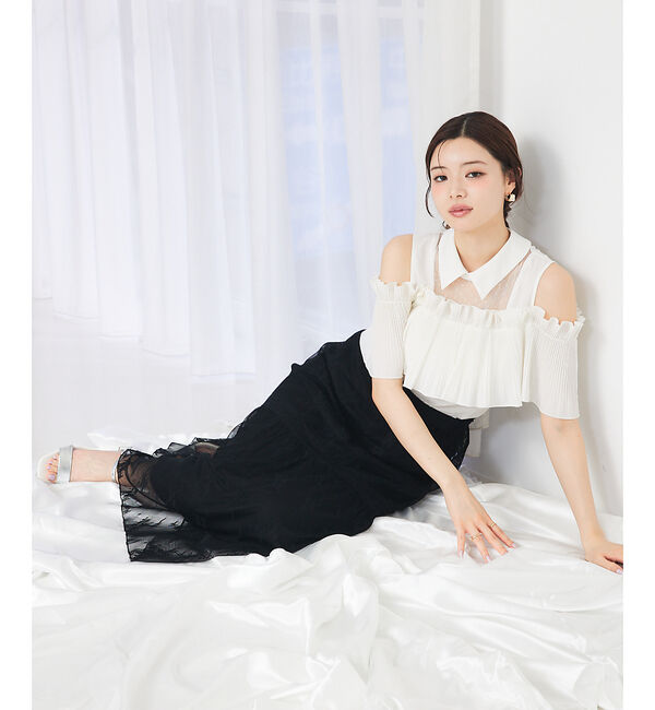 SELFIST「ショルダーオープンプリーツブラウス【予約】」|シャツ・ブラウス|