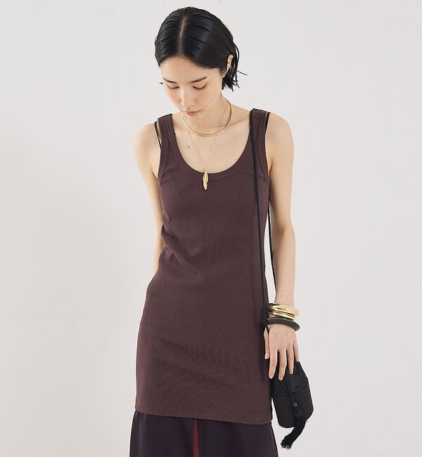 The Store by C' 「【COCUCA】チュニックリブタンク」|キャミソール|ブラウン