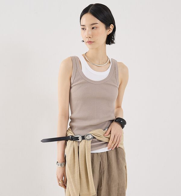 The Store by C' 「【COCUCA】チュニックリブタンク」|キャミソール|ベージュ