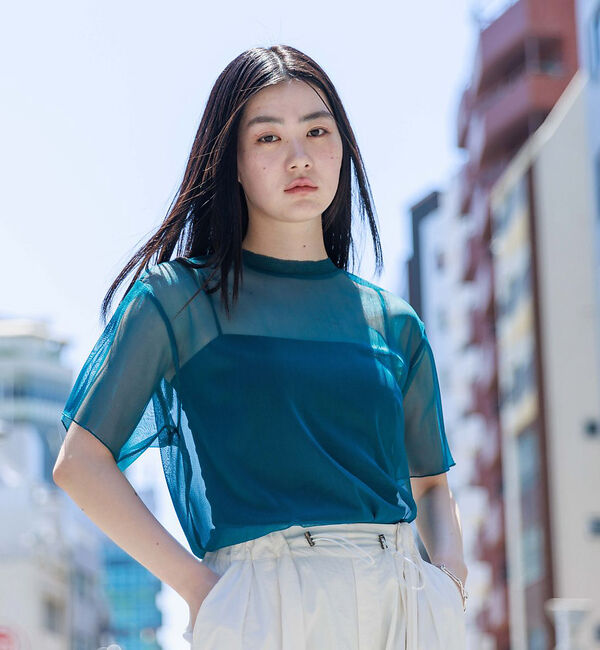 NOMINE「チュールTシャツ」|Tシャツ・カットソー|ブルー系その他1