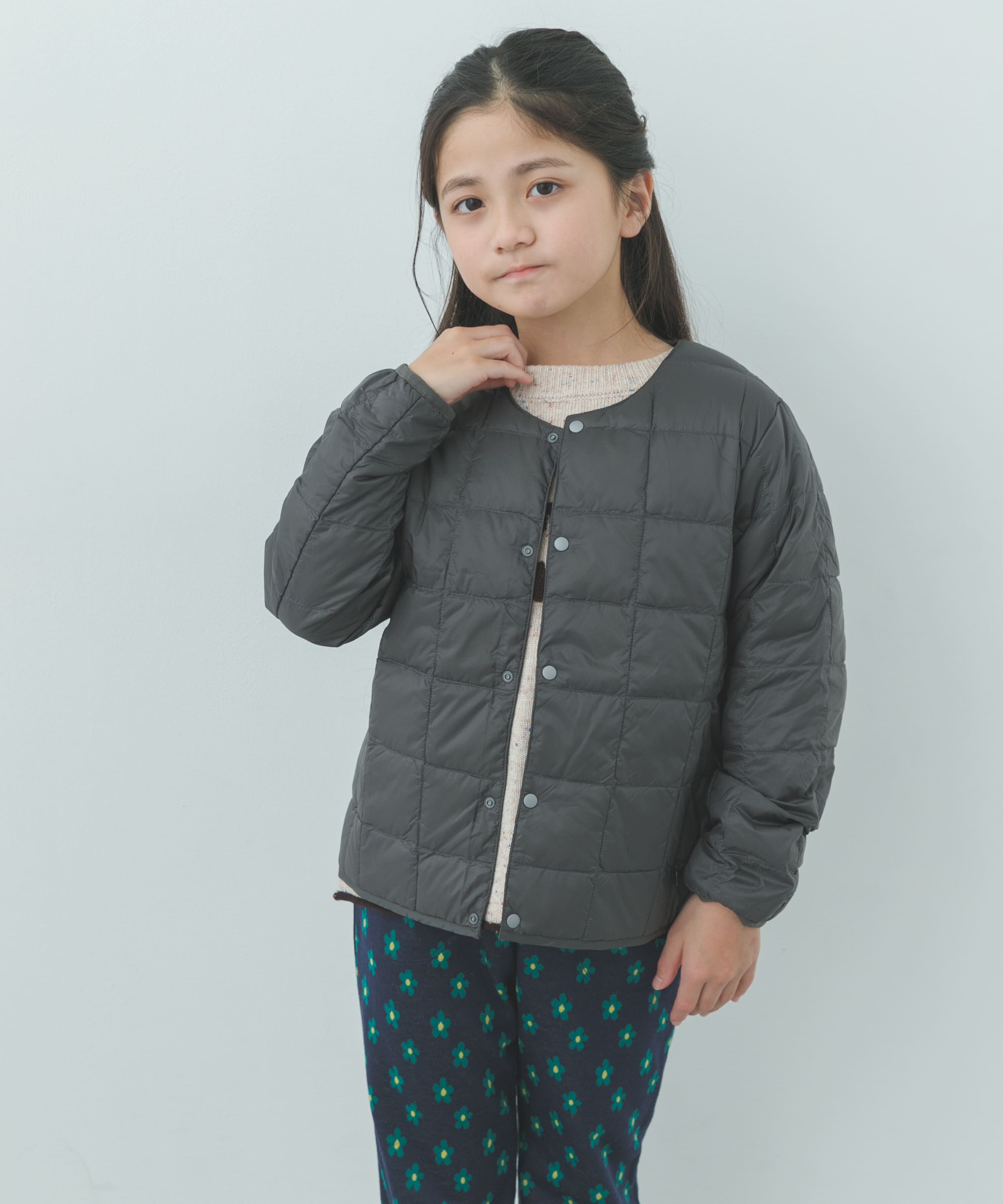 URBAN RESEARCH DOORS「TAION　CREW NECK BUTTON DOWN JACKET(KIDS)」|その他|チャコールグレー