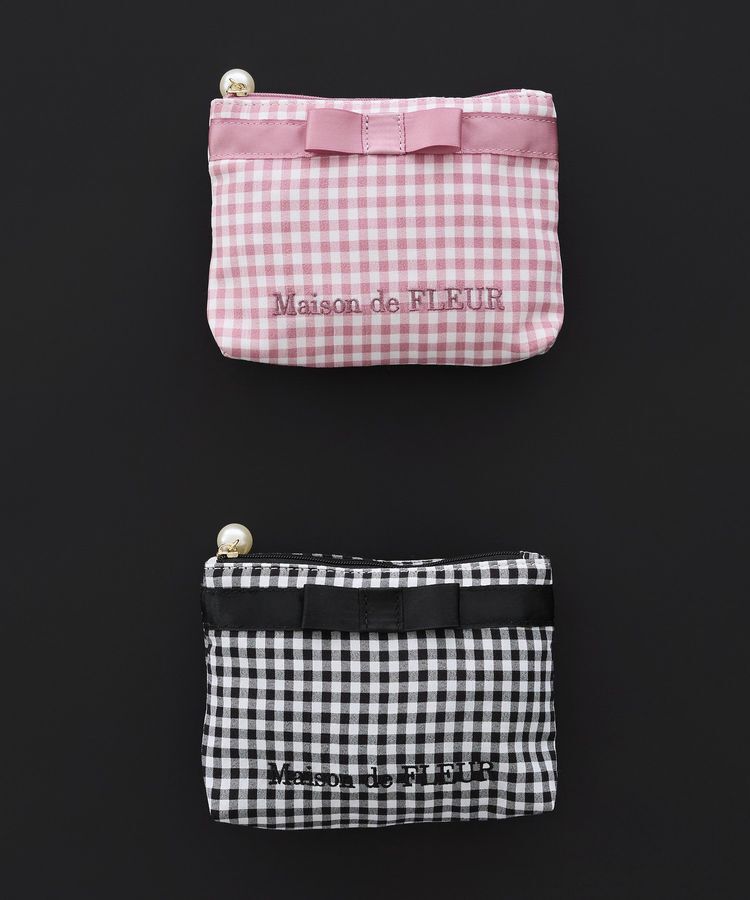 Maison de FLEUR「ギンガムチェックスクエアポーチ」|ポーチ|
