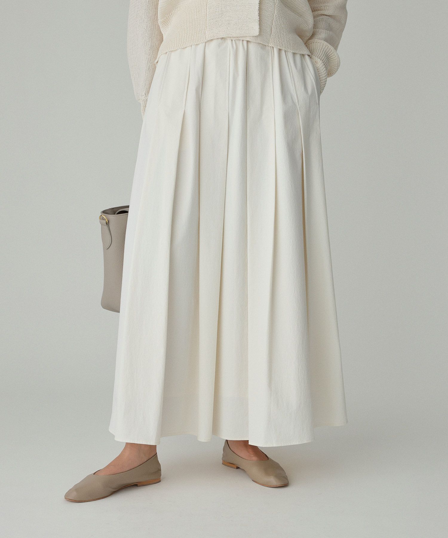 BABYLONE「【多機能素材】ナイロンタフタスカート」|スカート|ﾎﾜｲﾄ