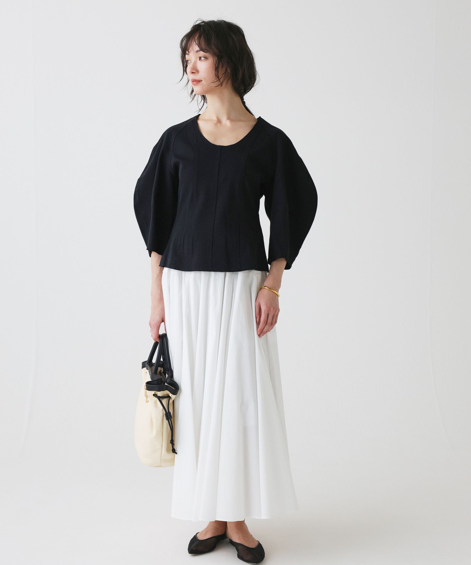 BABYLONE「コットンミディフレアスカート」|スカート|